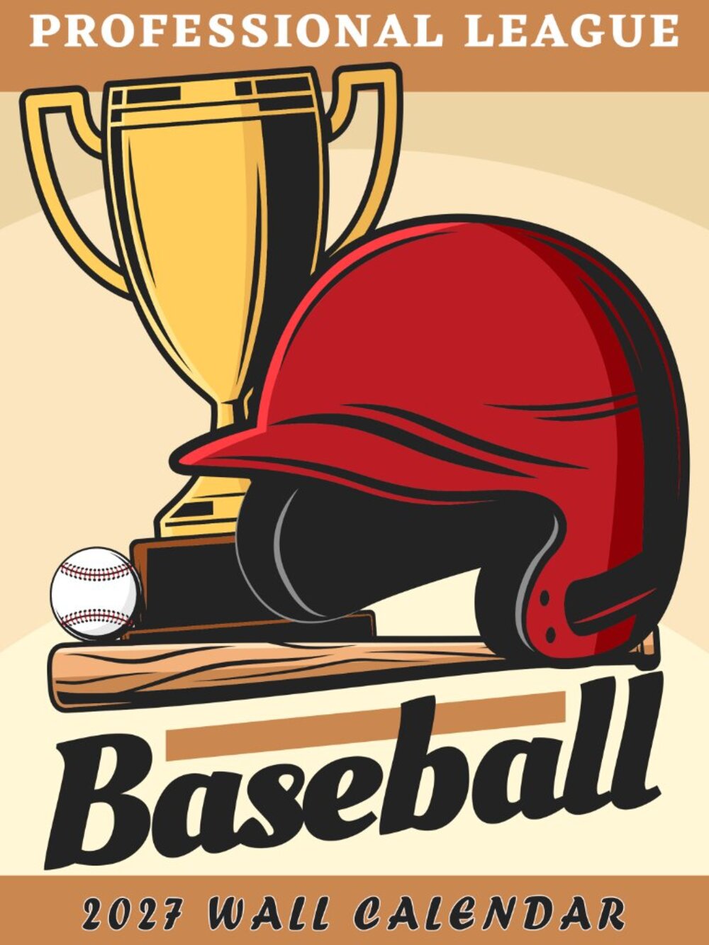 2027 Wall Oversized Art Poster Calendar Spiral-bound Twin-Wire Binding- Baseball